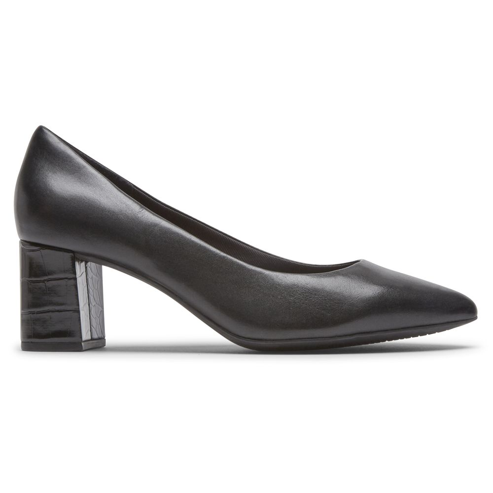 Rockport Total Motion Cayleen Heel - Womens Pumps - Black - NZ (TNZ-834601)